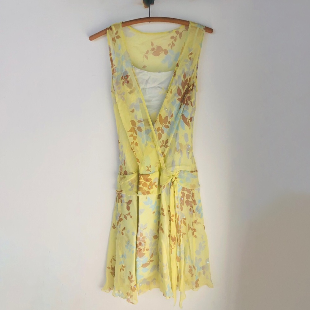 Hype 100% Silk floral print sleeveless dress multicolor lined Sz S